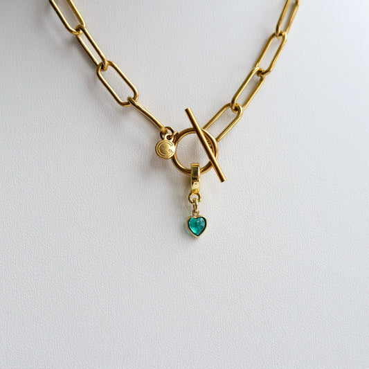 Clear Blue Mini Heart Lock Charm