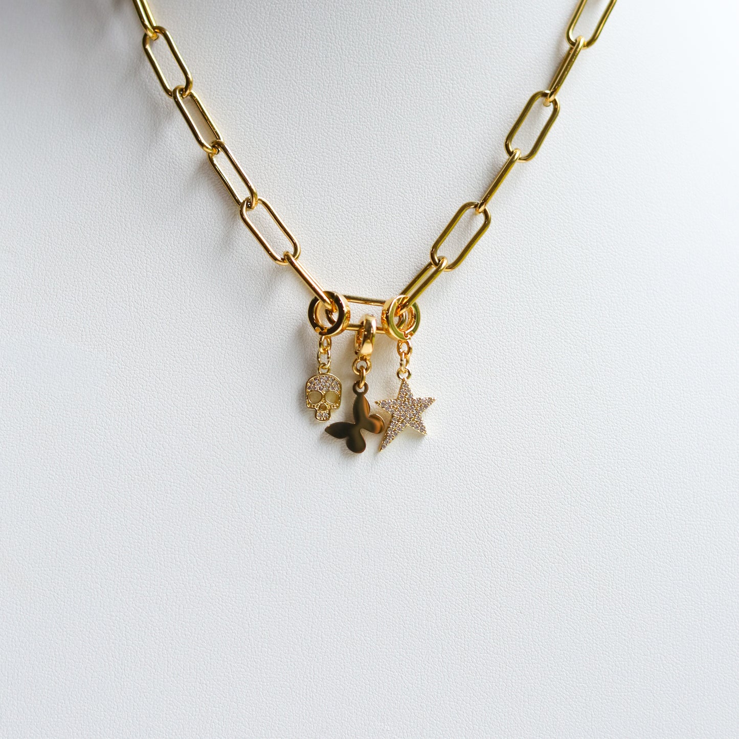 Gold Butterfly Lock Charm