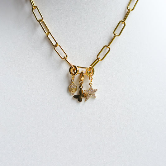 Gold Butterfly Lock Charm