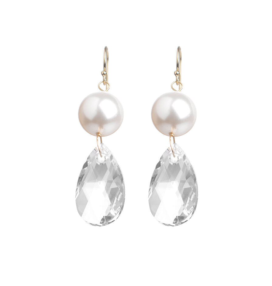 Crystal Pearl Drop Earrings
