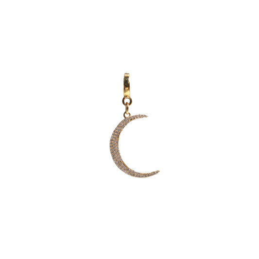 Pavé Crecent Moon Lock Charm