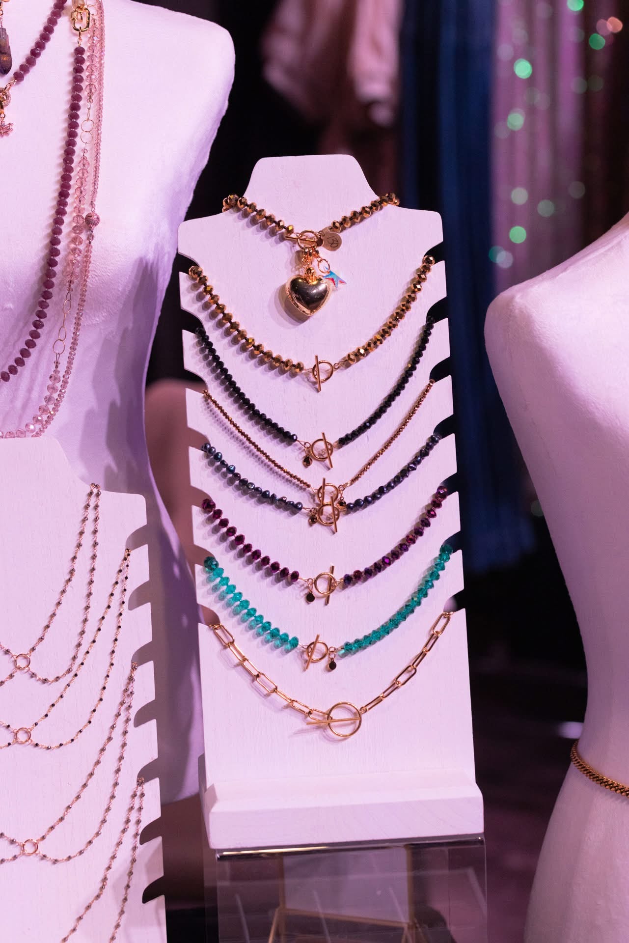 Gold Crystal Toggle Necklace