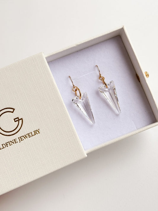 Clear Crystal Spike Earrings