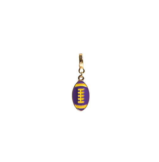 Purple and Yellow Football Lock Charm