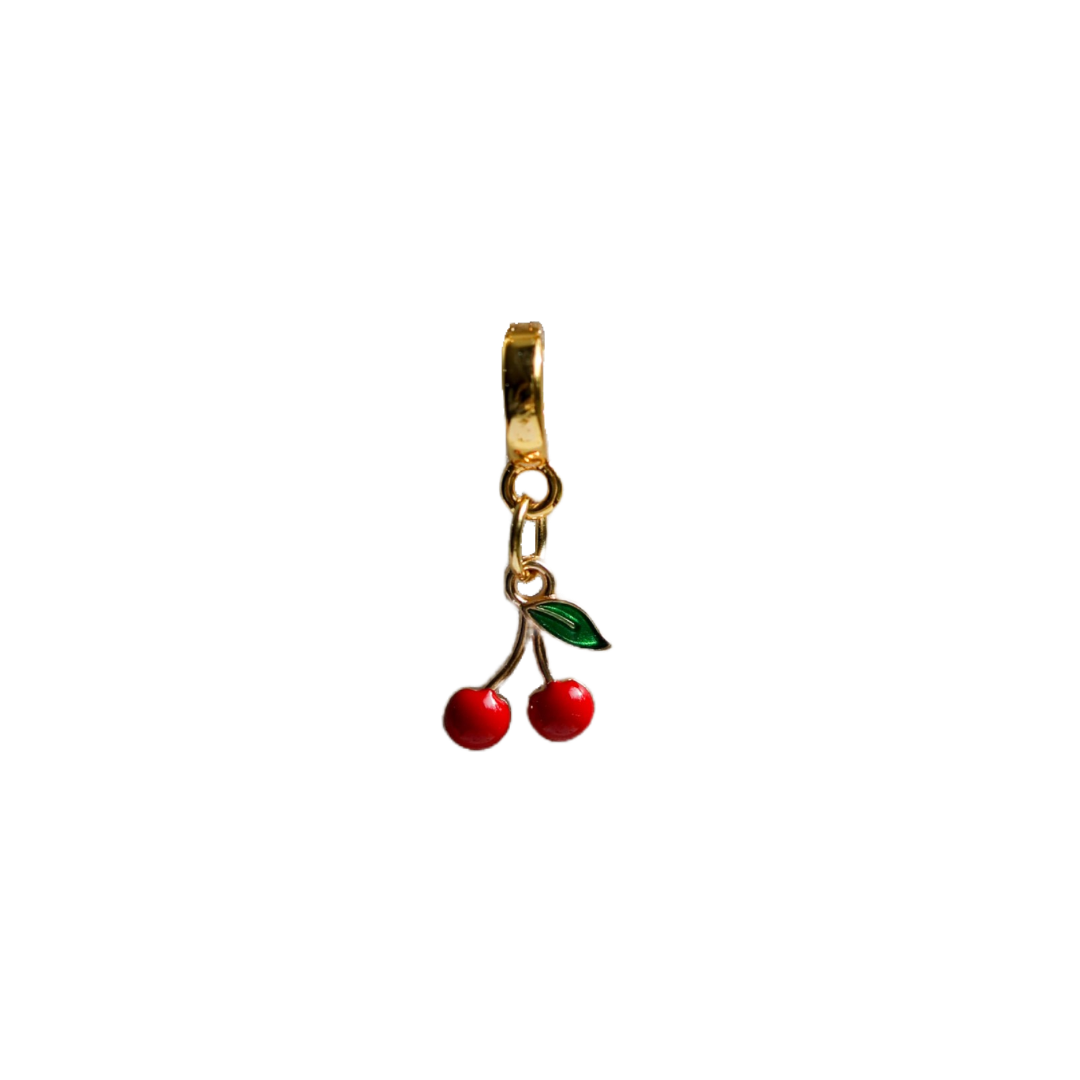 Enamel Cherry Lock Charm