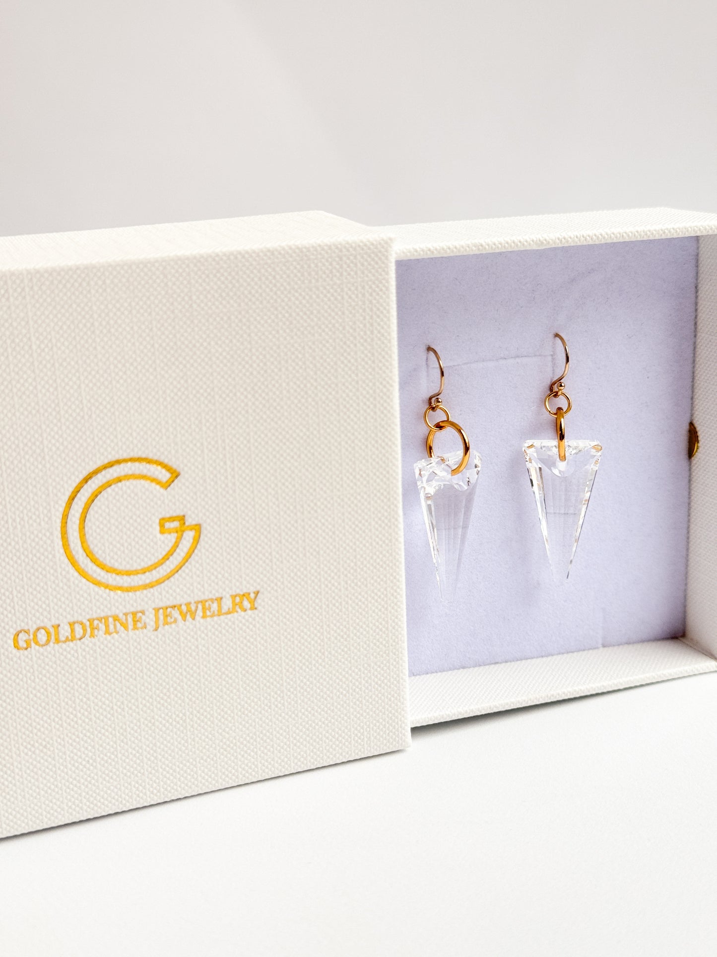 Clear Crystal Spike Earrings