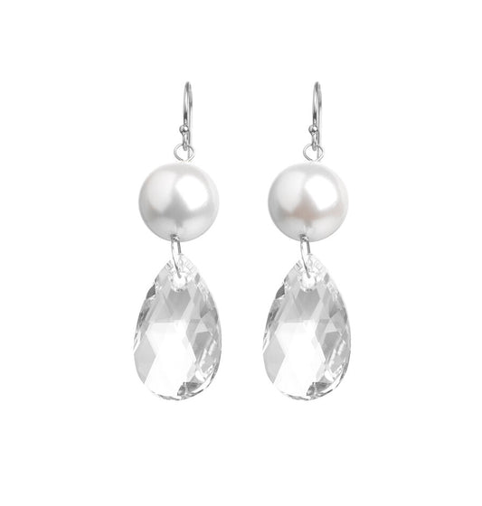 Crystal Pearl Drop Earrings