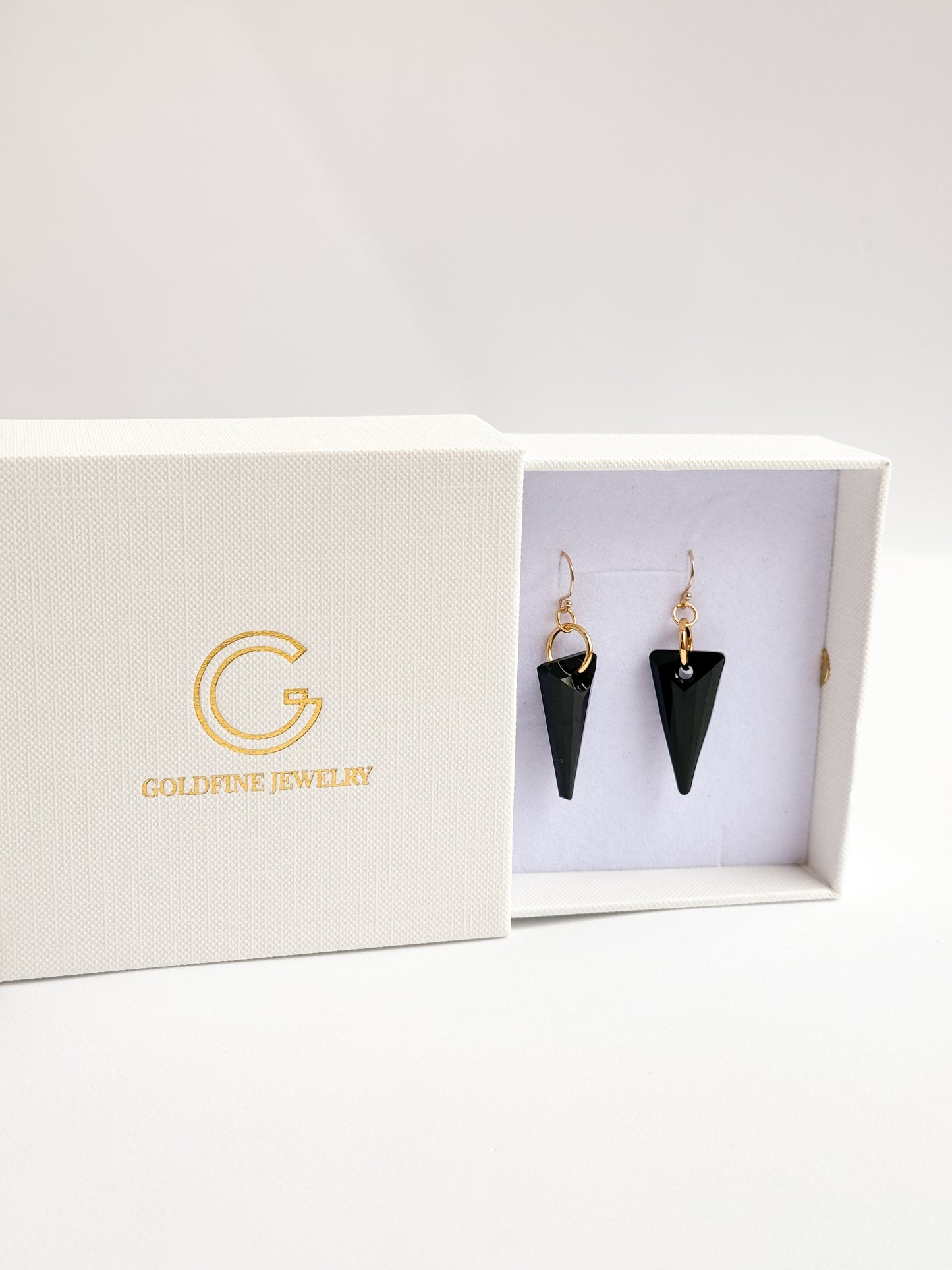 Black Crystal Spike Earrings