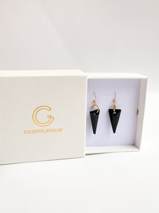 Black Crystal Spike Earrings