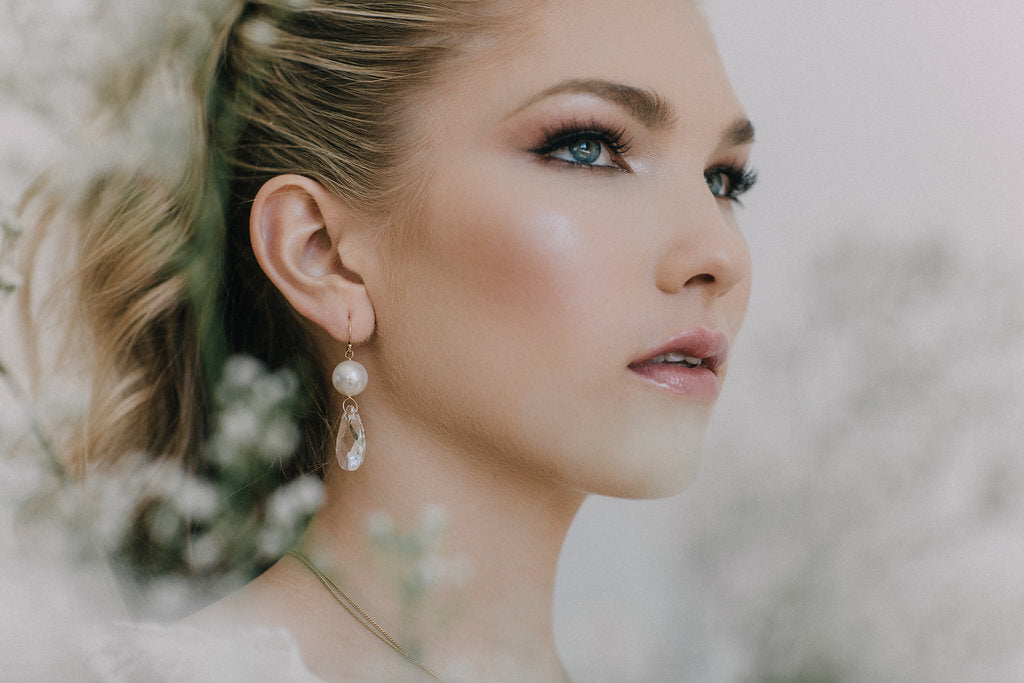 Crystal Pearl Drop Earrings