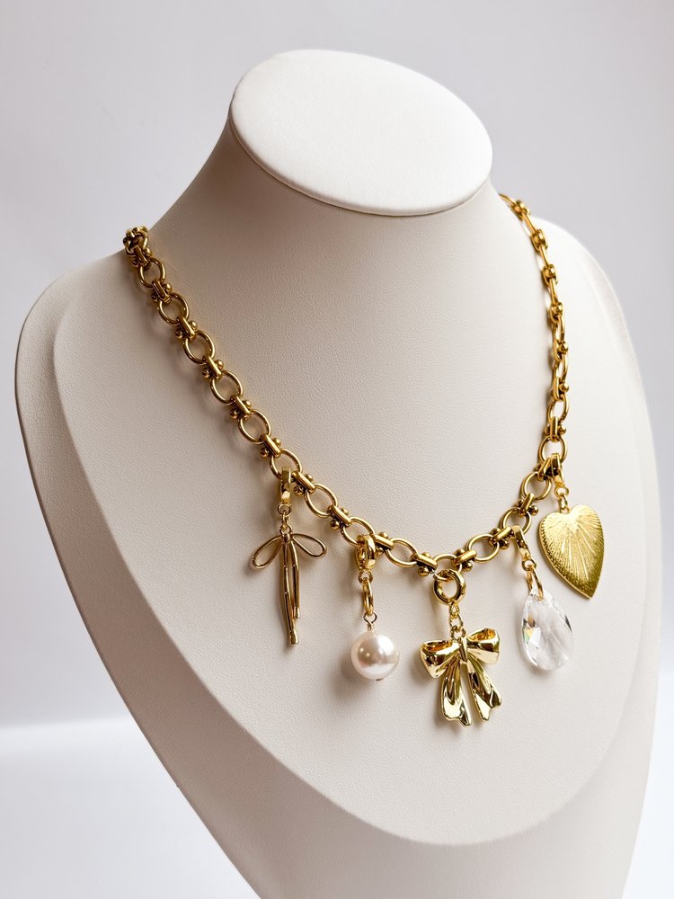 Art Deco Heart Lock Charm