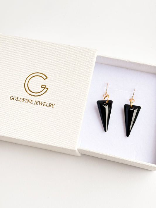 Black Crystal Spike Earrings