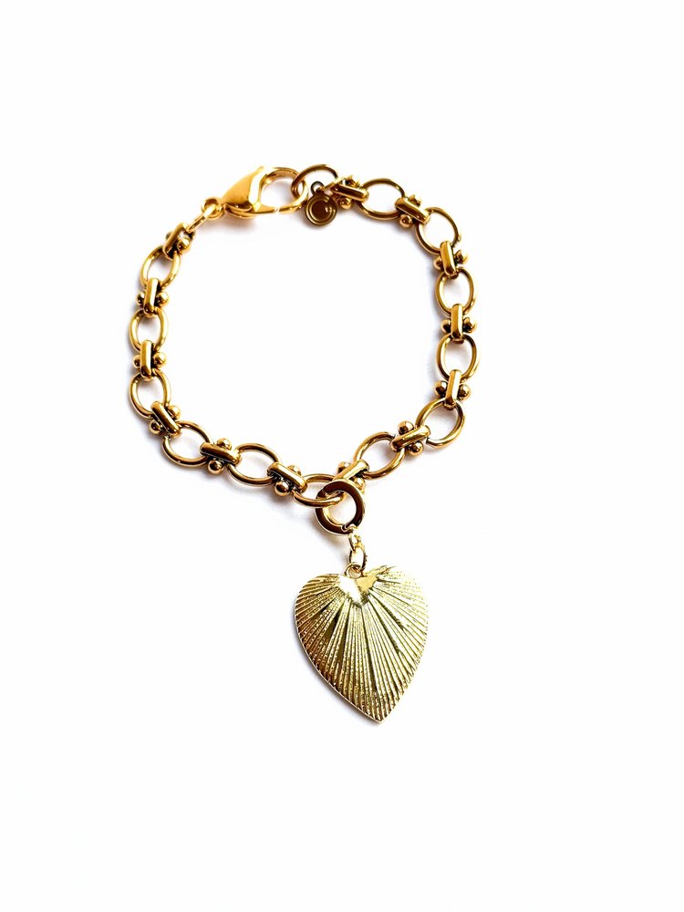 Art Deco Heart Lock Charm