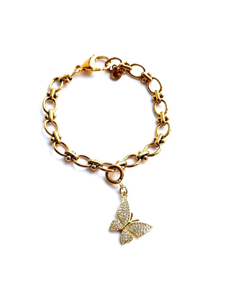 Large Butterfly Lock Charm