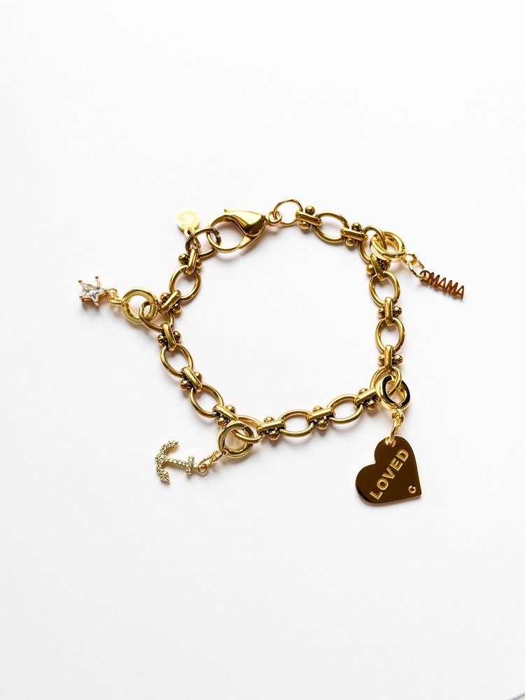 Mom Engraved Heart Lock Charms