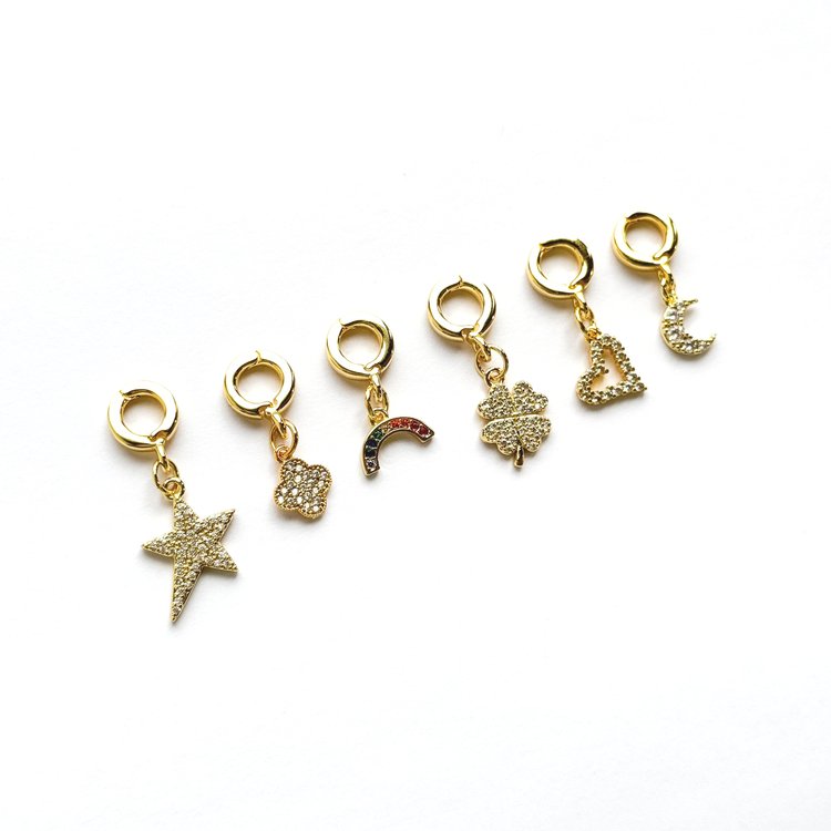 Mini Pavé Rainbow Lock Charm