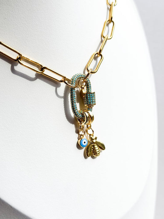 Blue Evil Eye Lock Charm