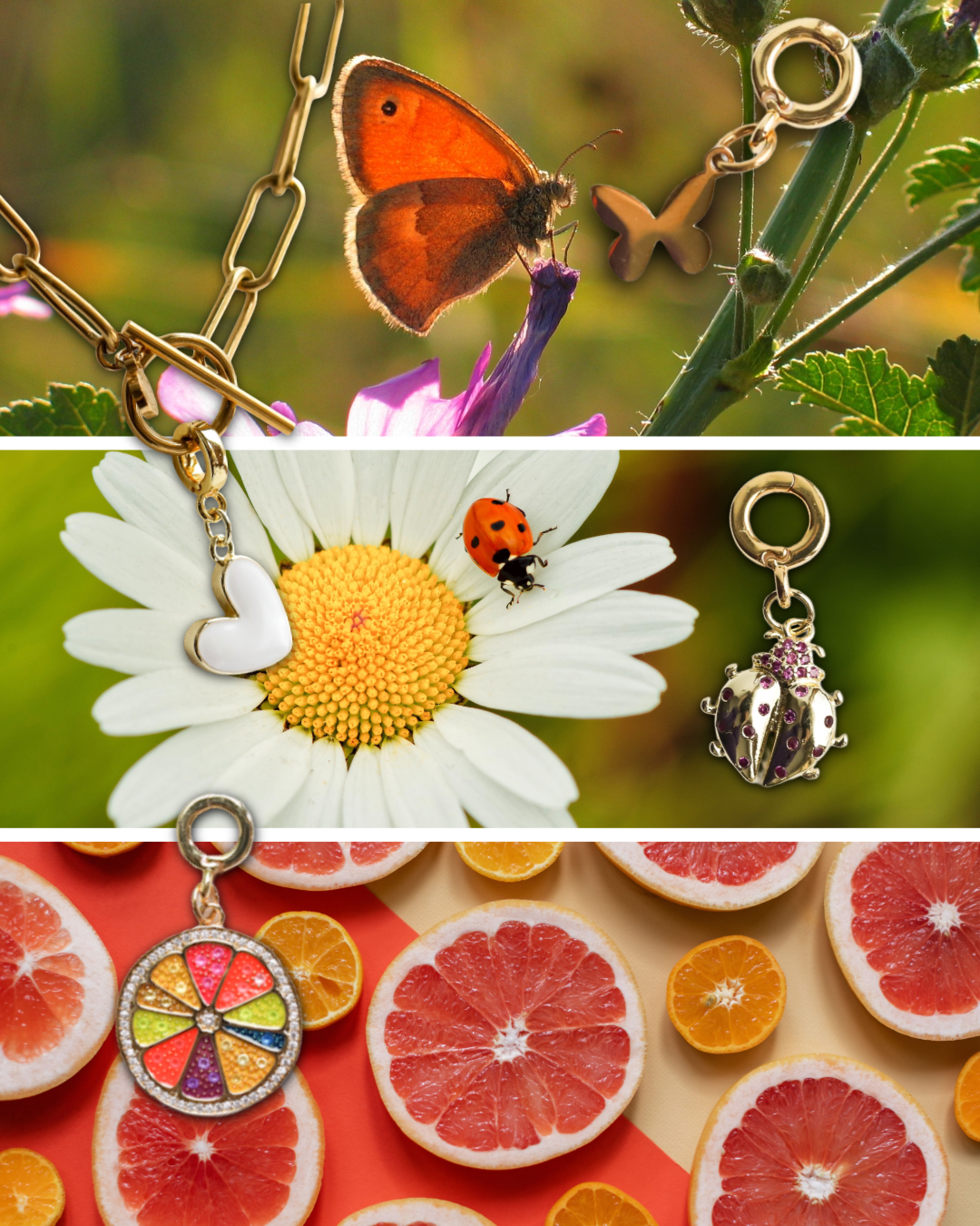 Gold Butterfly Lock Charm