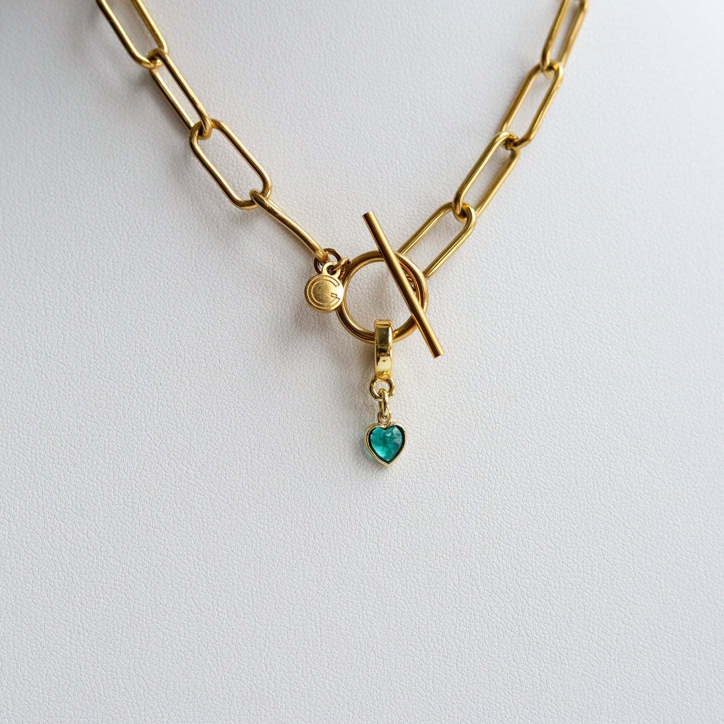 Clear Blue Mini Heart Lock Charm