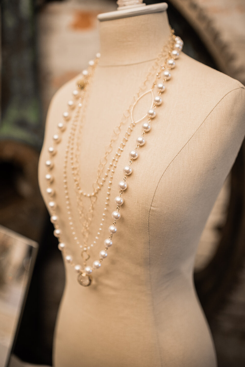 White Koko Pearl Wrap Necklace