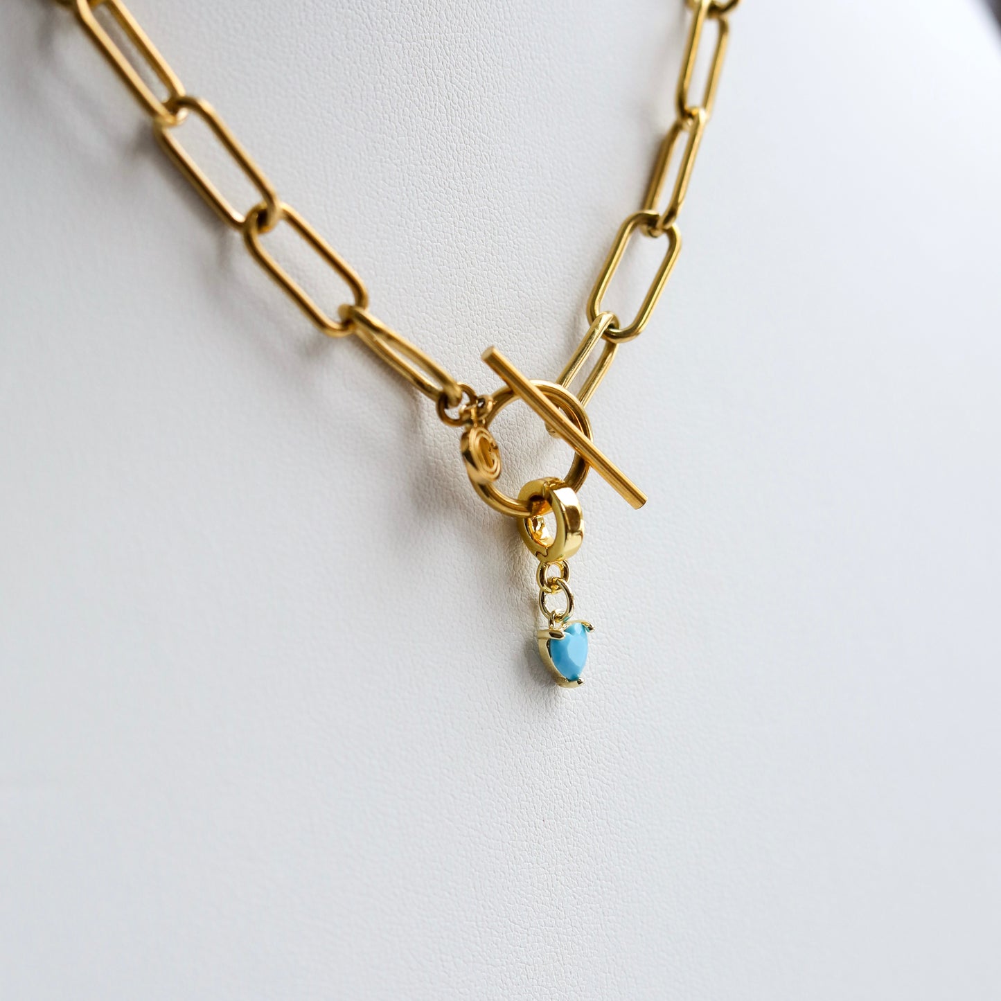 Turquoise Heart Mini Lock Charm
