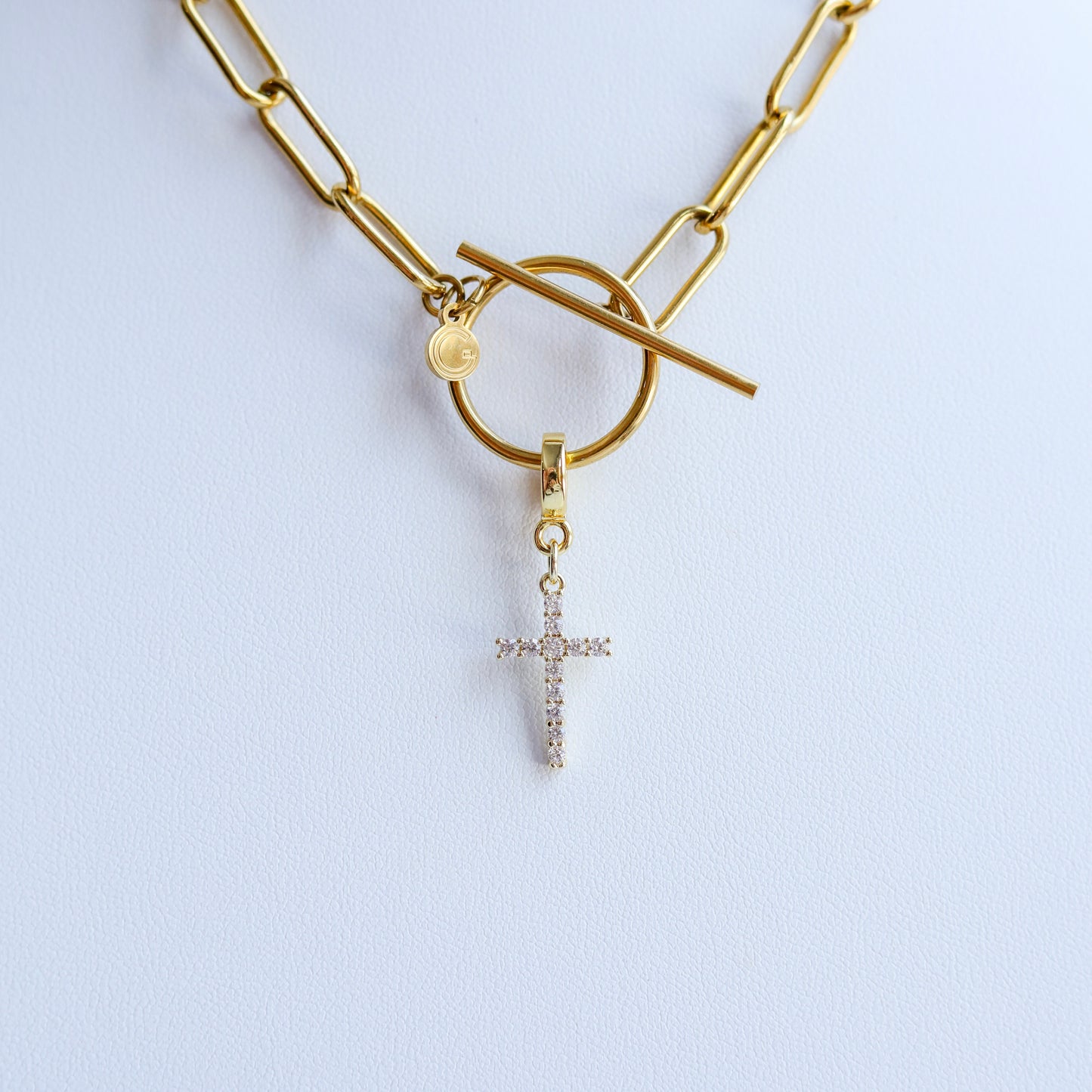 Pavé Cross Lock Charm
