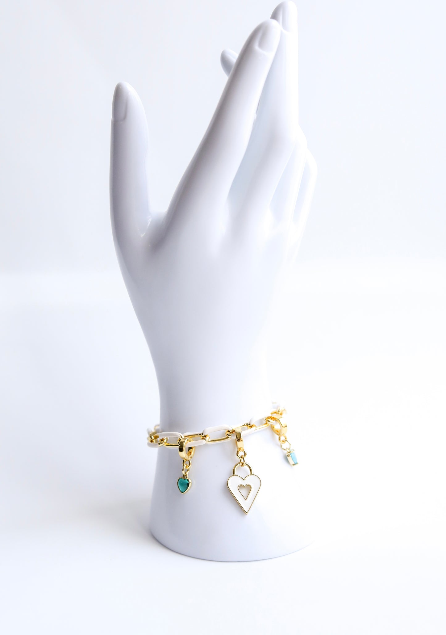White Heart Window Lock Charm