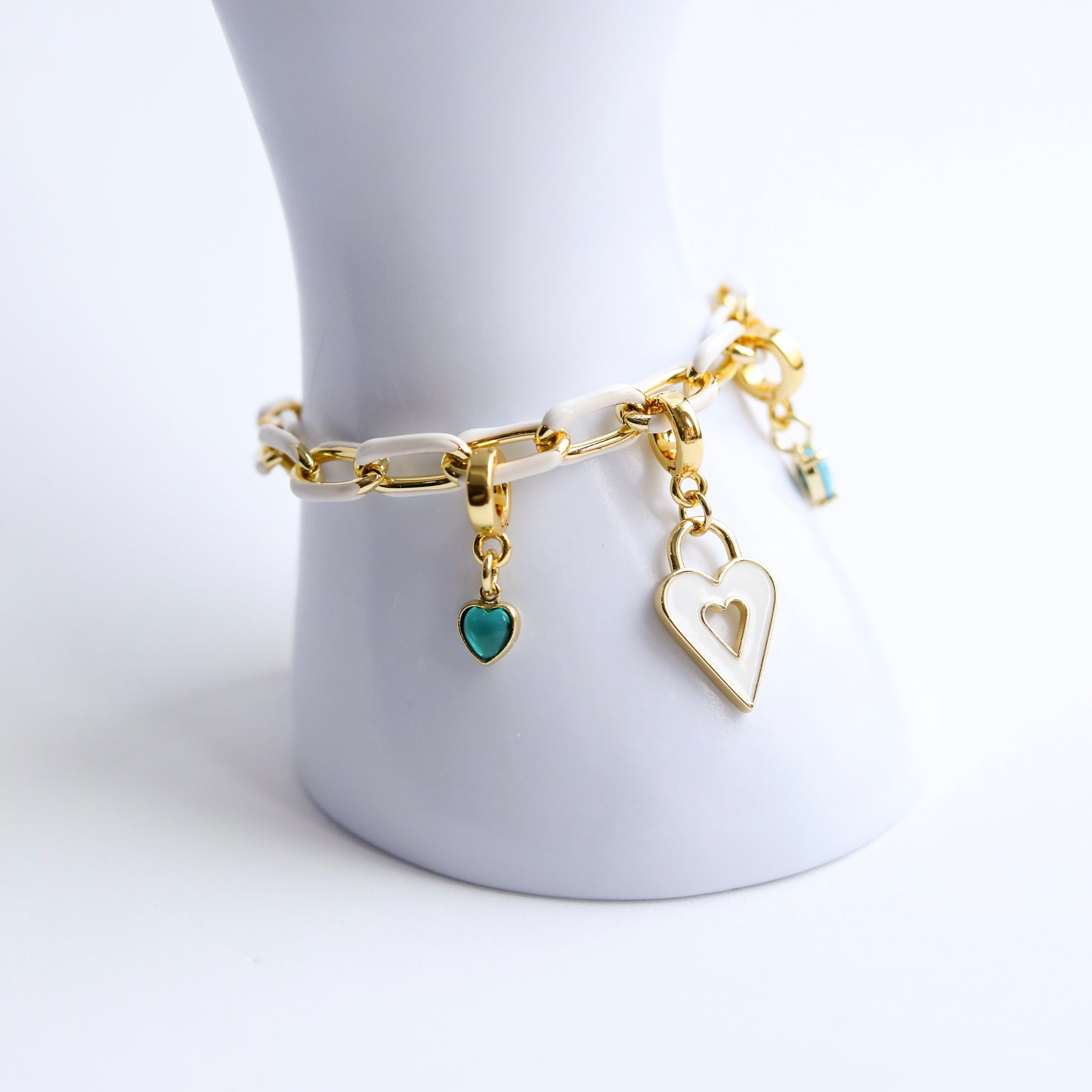 White Heart Window Lock Charm