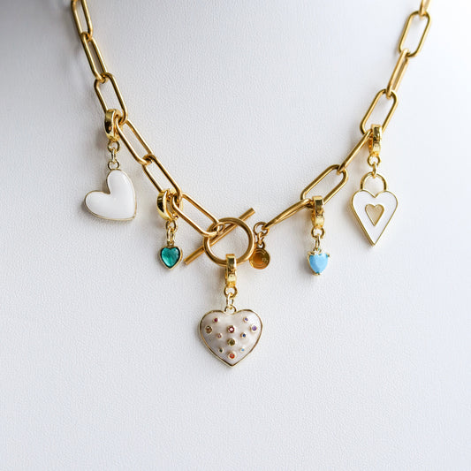 White Heart Window Lock Charm