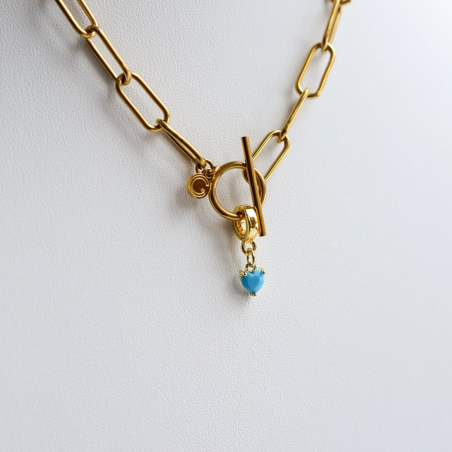 Turquoise Heart Mini Lock Charm