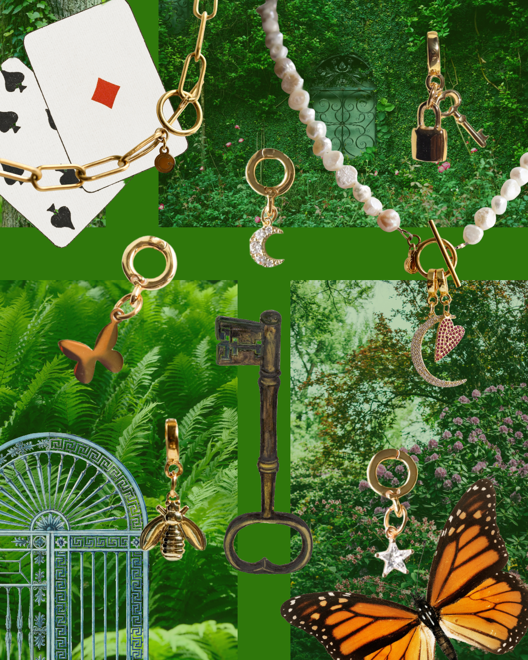 Gold Butterfly Lock Charm