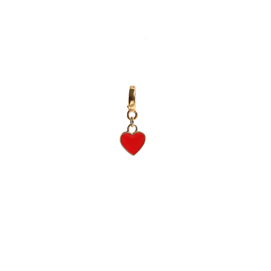 Red Enamel Heart Lock Charm