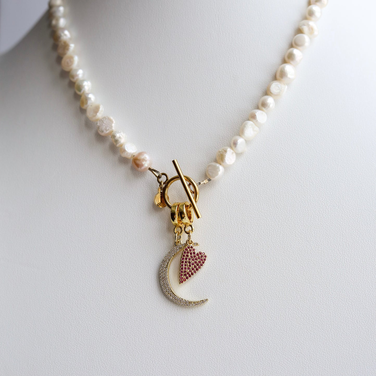 Ruby Pavé Heart Lock Charm