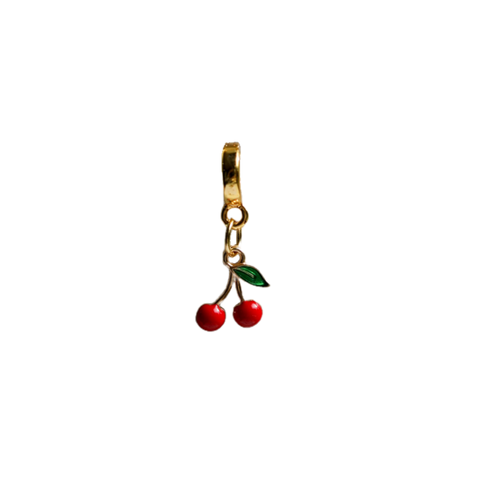 Enamel Cherry Lock Charm