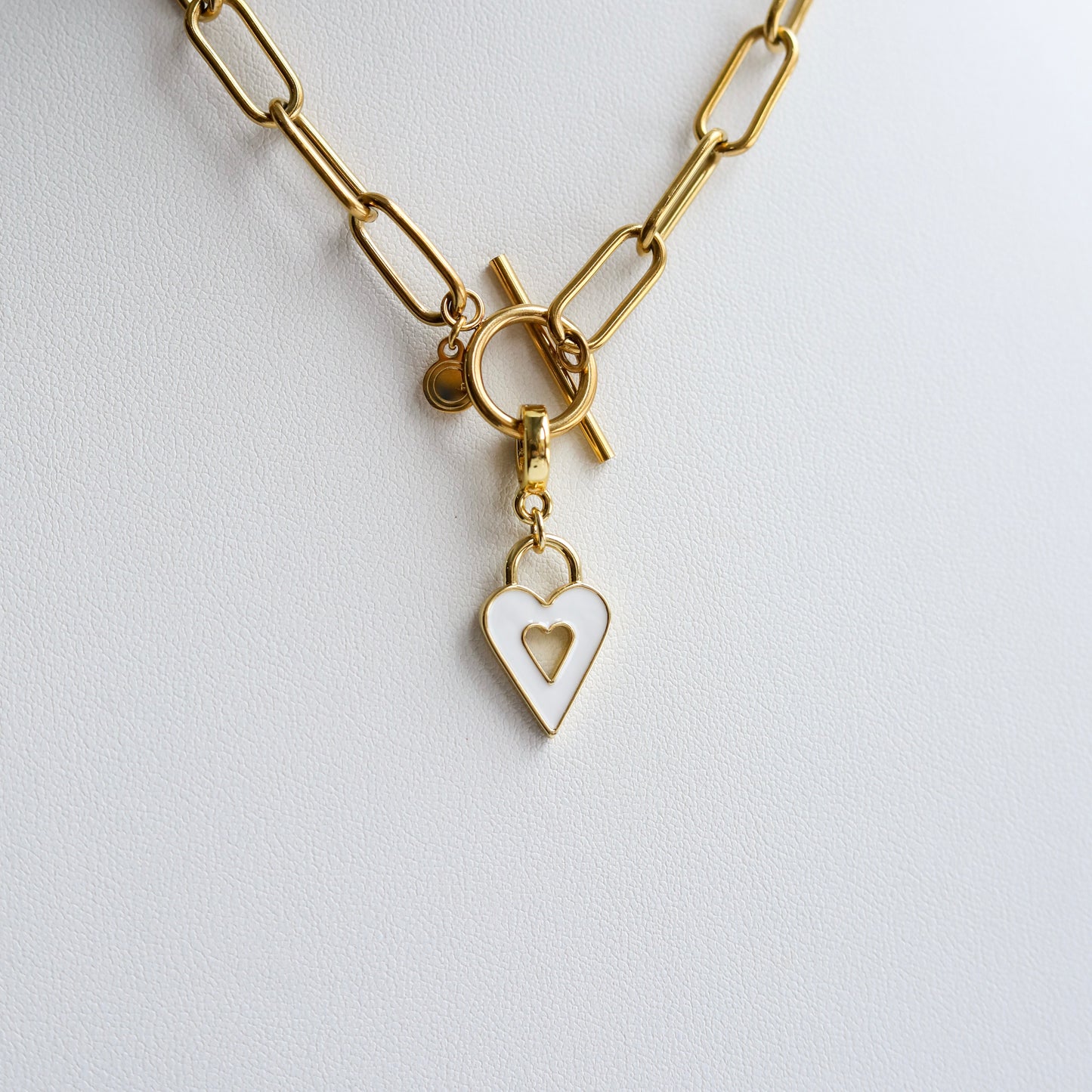 White Heart Window Lock Charm
