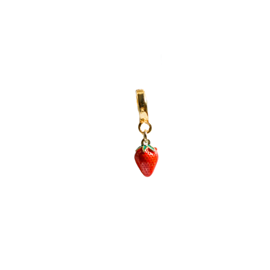 Enamel Strawberry Lock Charm