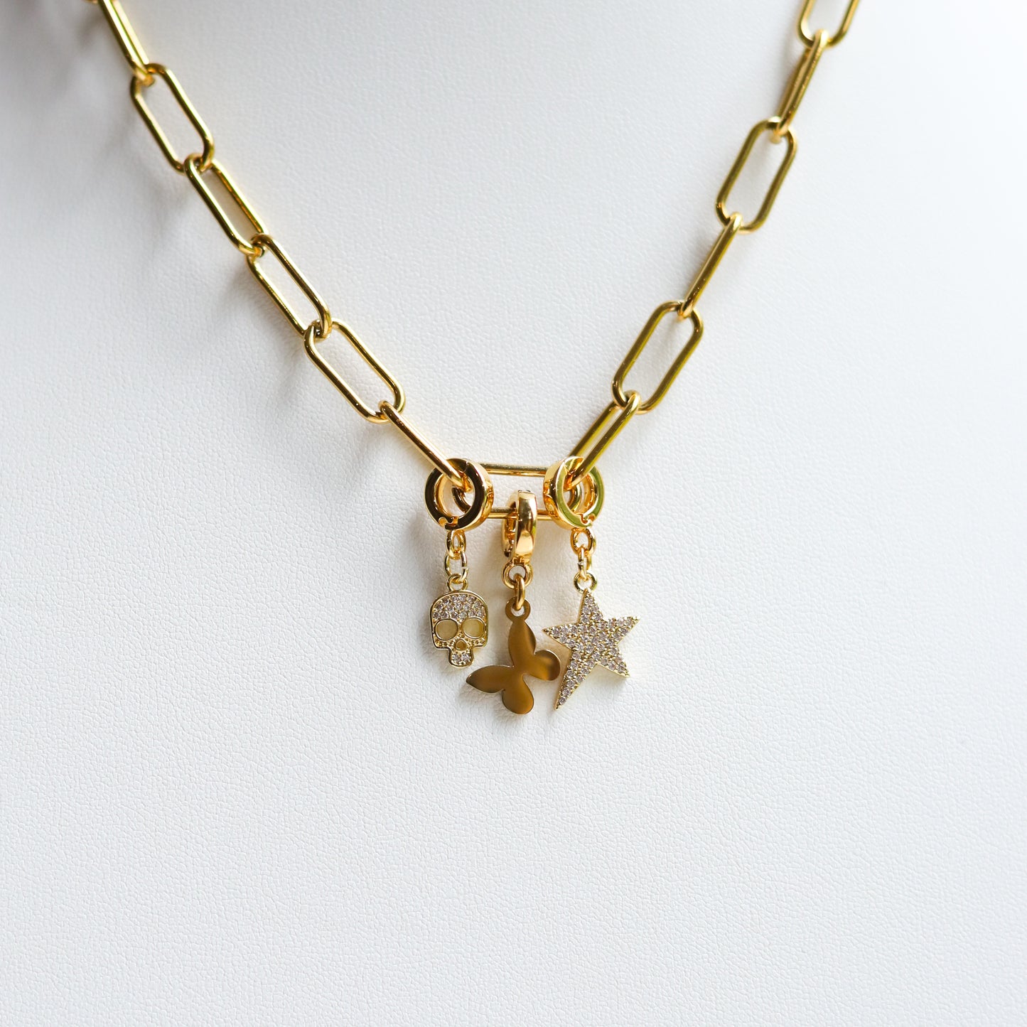 Gold Butterfly Lock Charm
