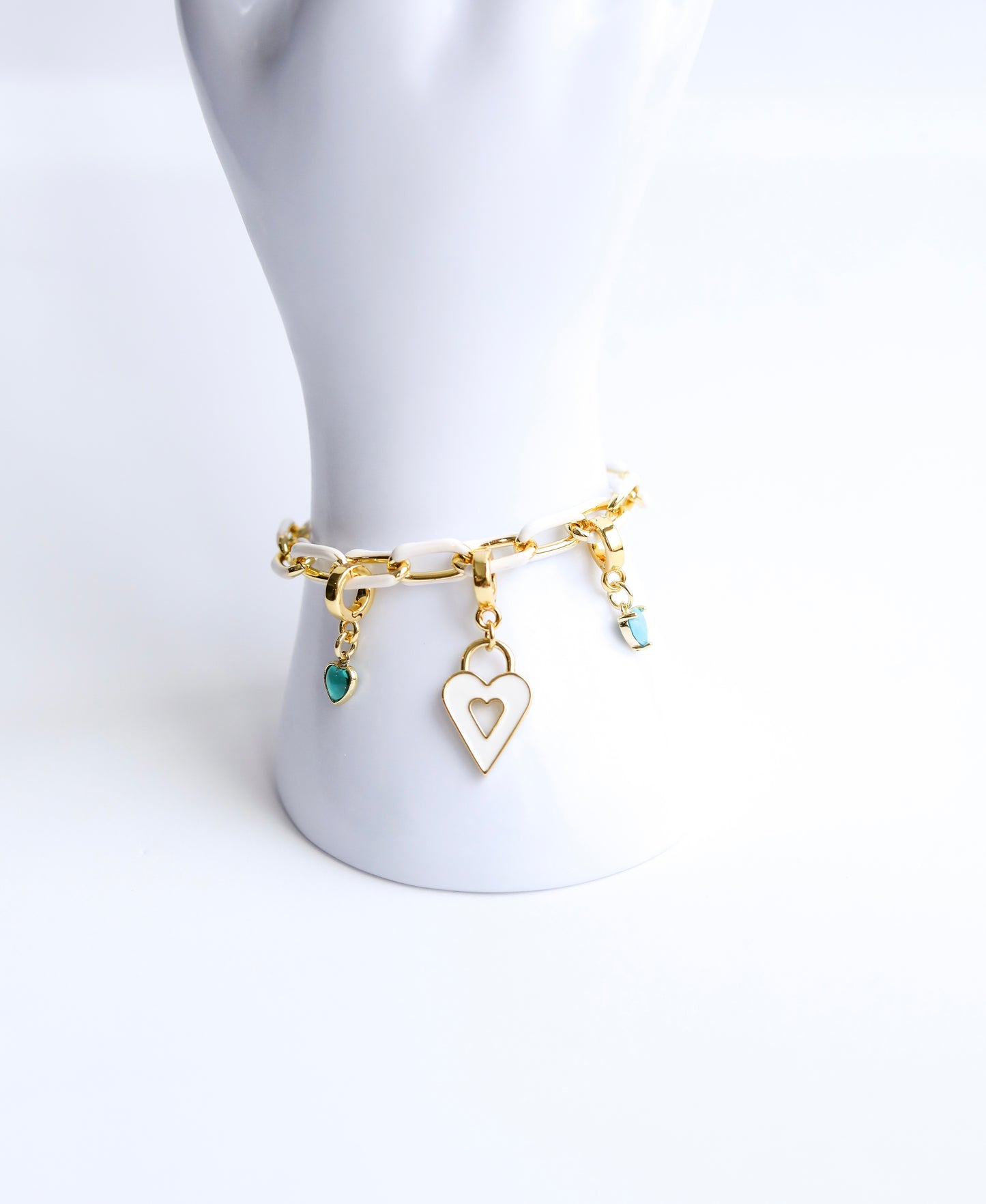 White Heart Window Lock Charm