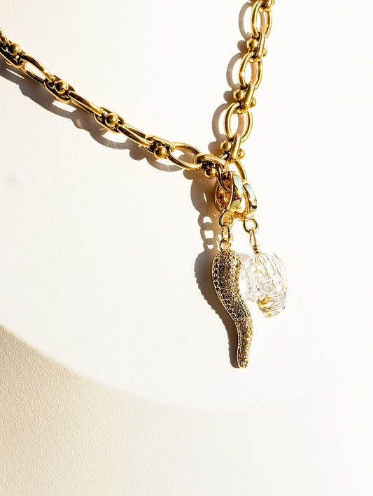 Crystal Skull Lock Charm