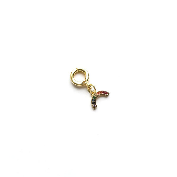 Mini Pavé Rainbow Lock Charm